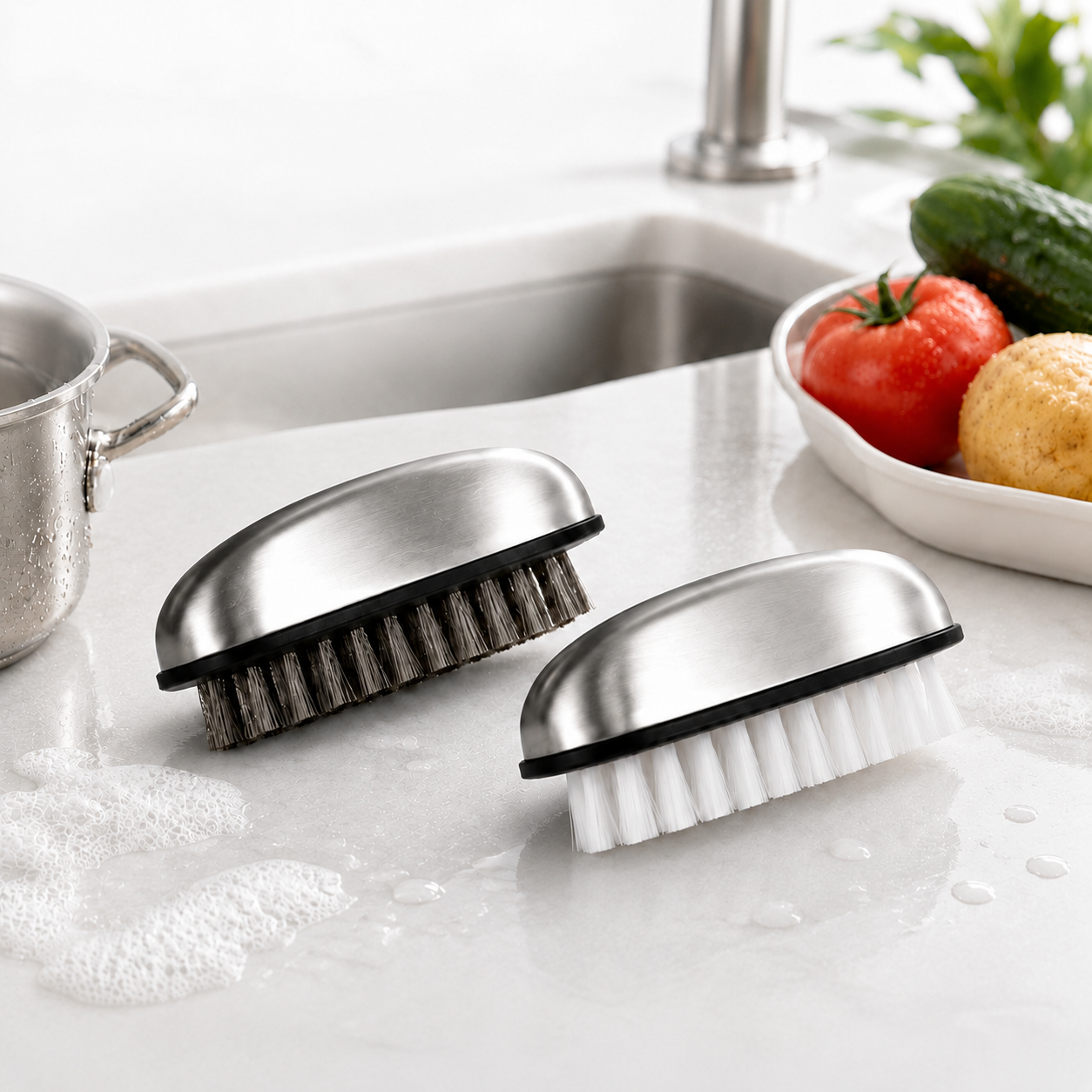 Stainless Steel Handheld Scrub Brush