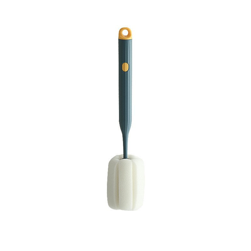 Long-Handle Sponge Bottle & Glass Cleaning Brush – Non-Scratch Cup Scrubber