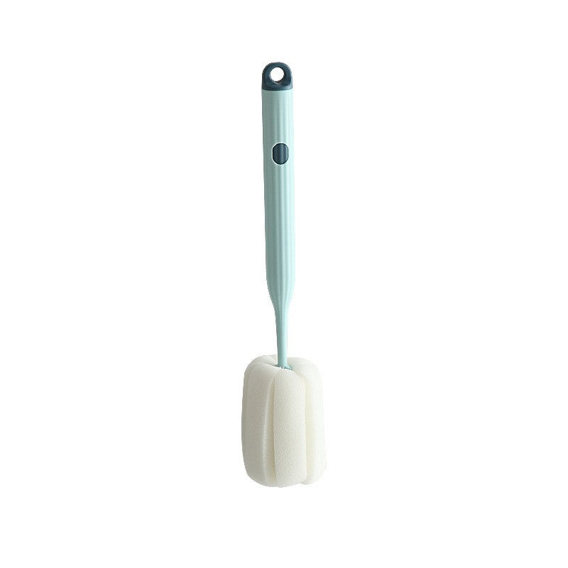 Long-Handle Sponge Bottle & Glass Cleaning Brush – Non-Scratch Cup Scrubber