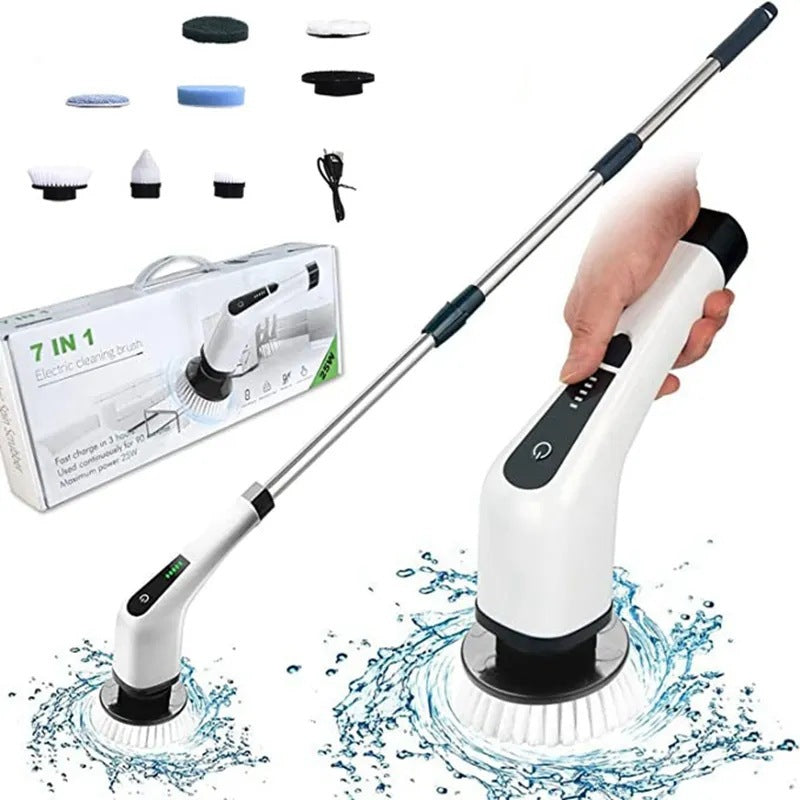 Long-Handle Electric Spin Scrubber for Bathroom & Tile