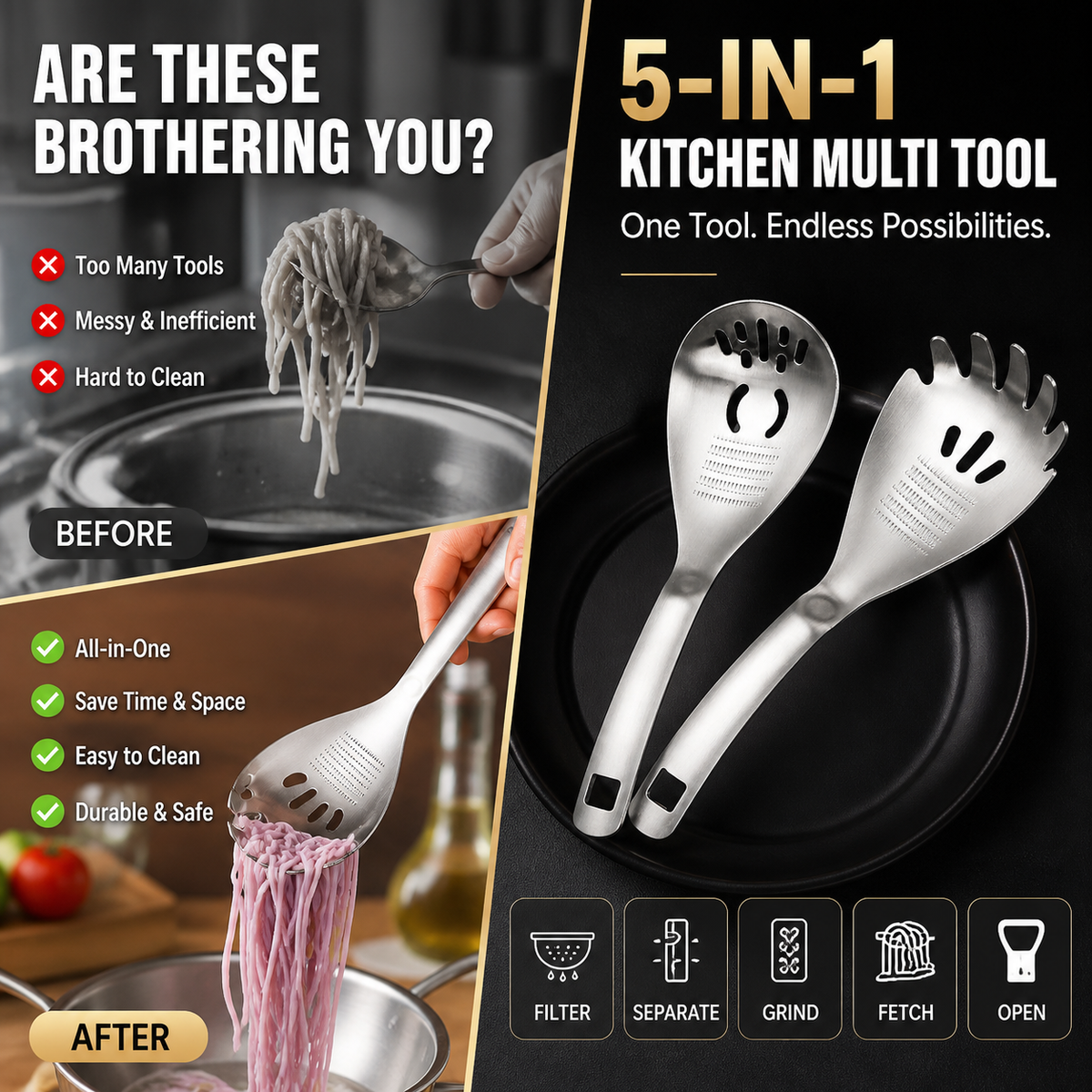 🔥 BUY MORE, GET MORE FREE! — Stainless Steel Multi-Function Spoon Set