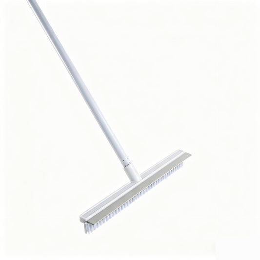 Long-Handle Floor Scrub Brush with Squeegee