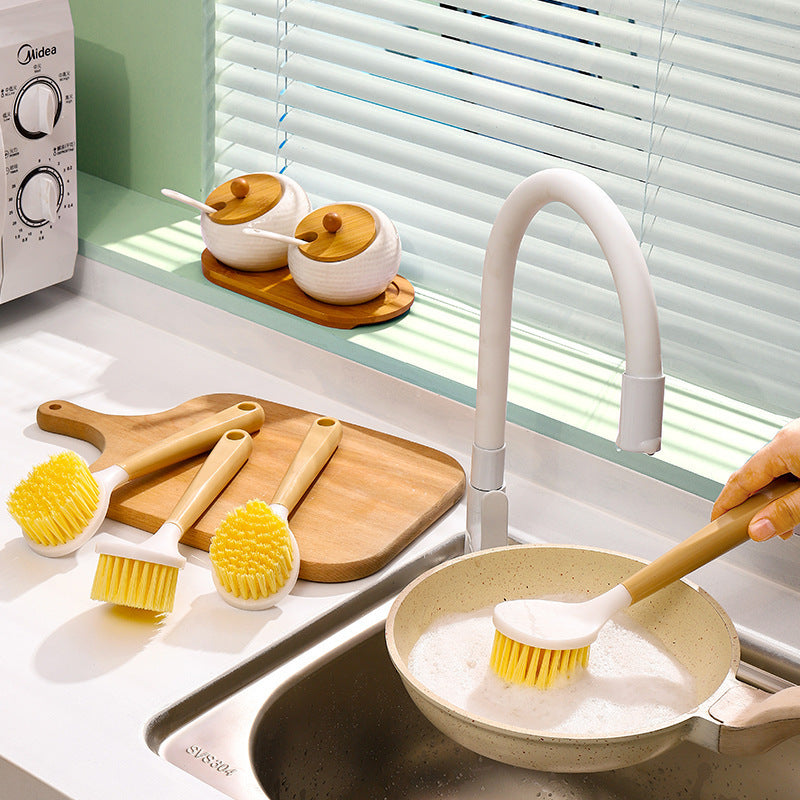 Long-Handle Dish & Pot Scrub Brush for Kitchen Cleaning