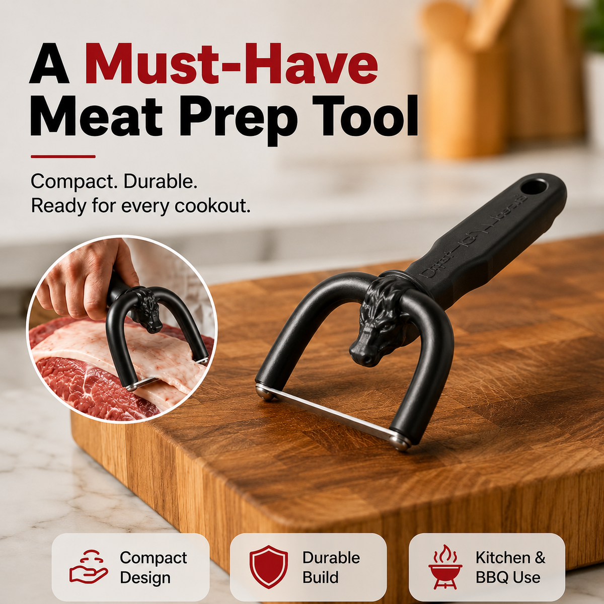 🥩 Precision Handheld Fat Trimmer for Beef & Pork