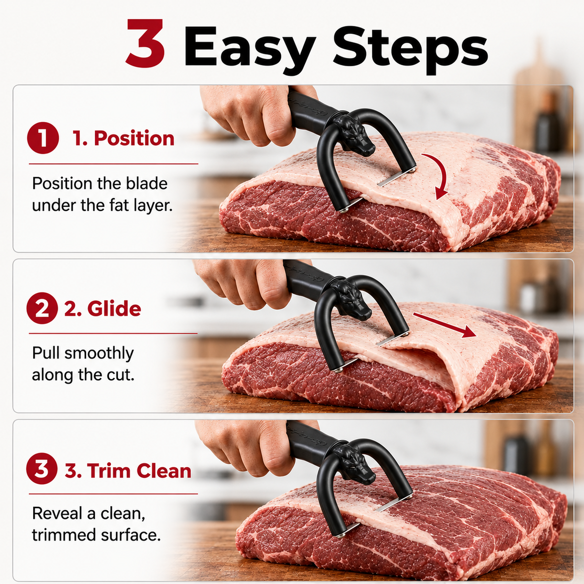 🥩 Precision Handheld Fat Trimmer for Beef & Pork