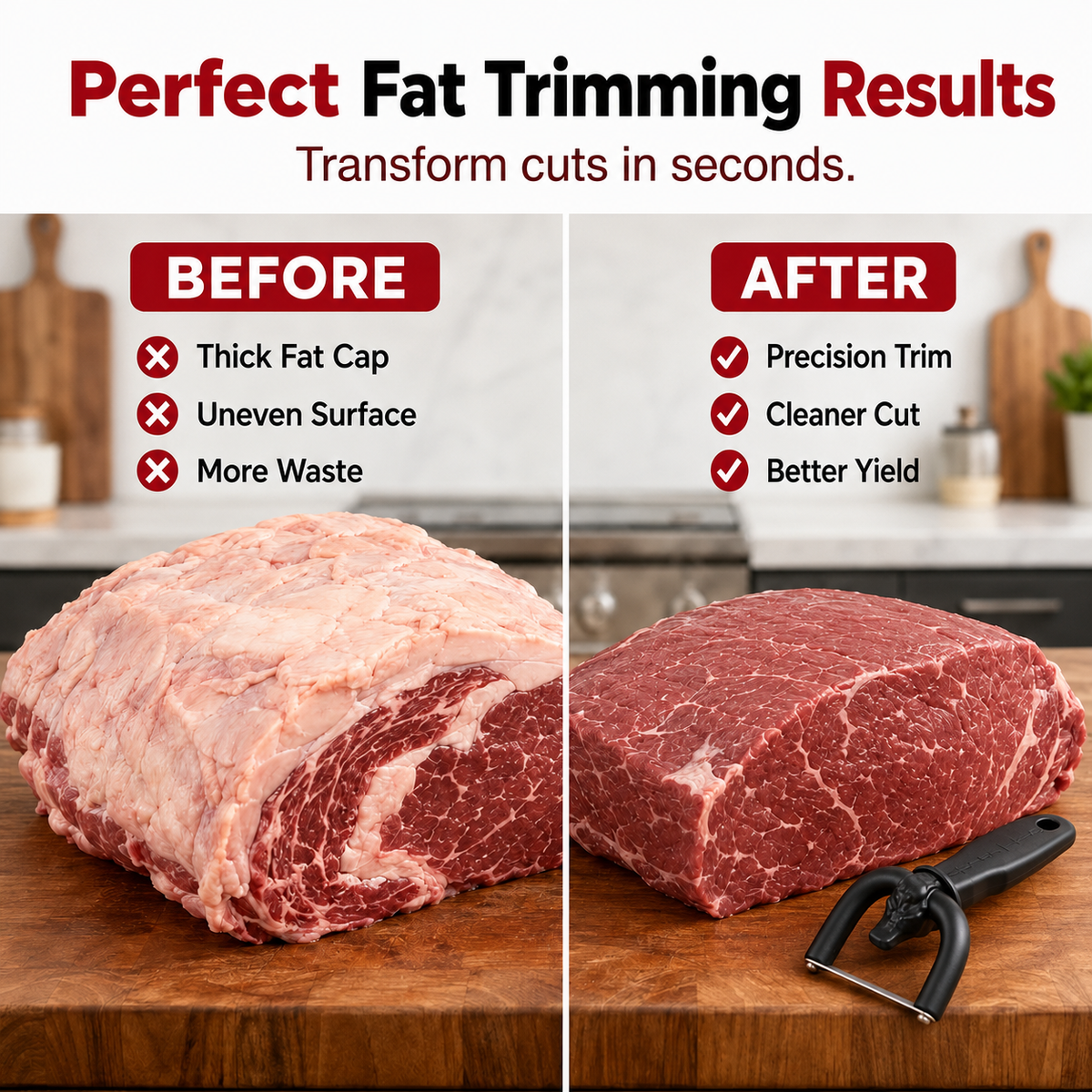 🥩 Precision Handheld Fat Trimmer for Beef & Pork
