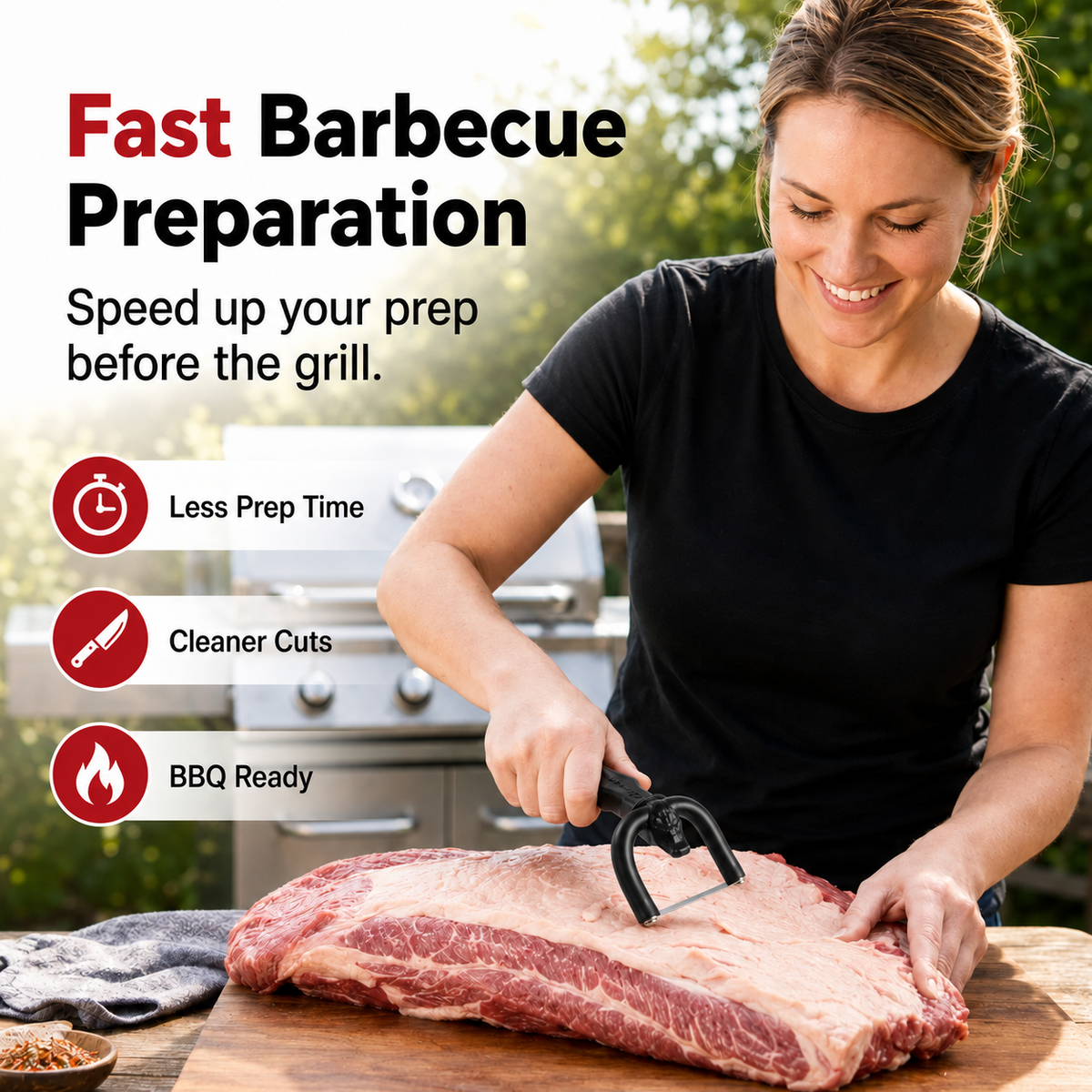 🥩 Precision Handheld Fat Trimmer for Beef & Pork