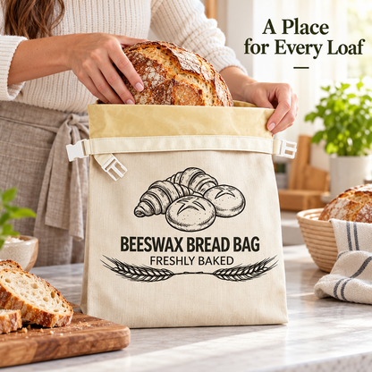 🍞 Reusable Beeswax Bread Bag – Fresh Up to 30 Days