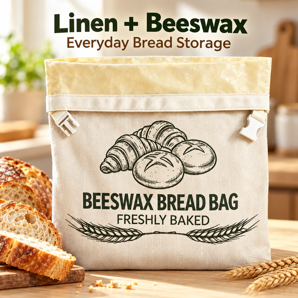 🍞 Reusable Beeswax Bread Bag – Fresh Up to 30 Days