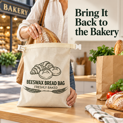 🍞 Reusable Beeswax Bread Bag – Fresh Up to 30 Days