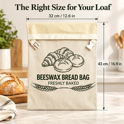 🍞 Reusable Beeswax Bread Bag – Fresh Up to 30 Days