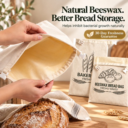 🍞 Reusable Beeswax Bread Bag – Fresh Up to 30 Days