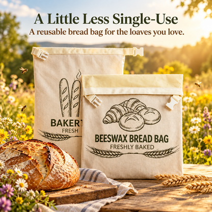🍞 Reusable Beeswax Bread Bag – Fresh Up to 30 Days
