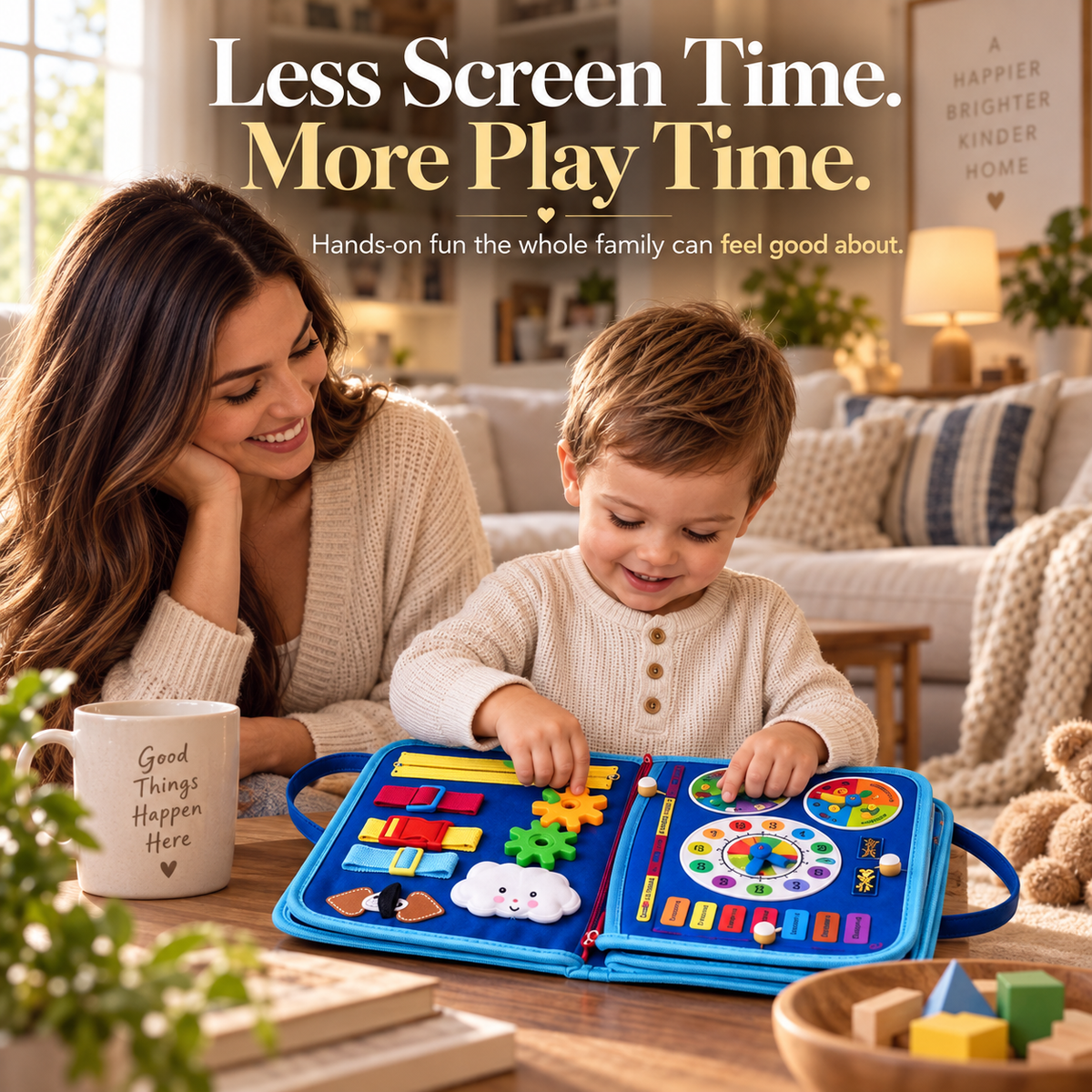 16-in-1 Montessori Busy Book with 8 Interactive Pages | Screen-Free Play for Curious Little Minds