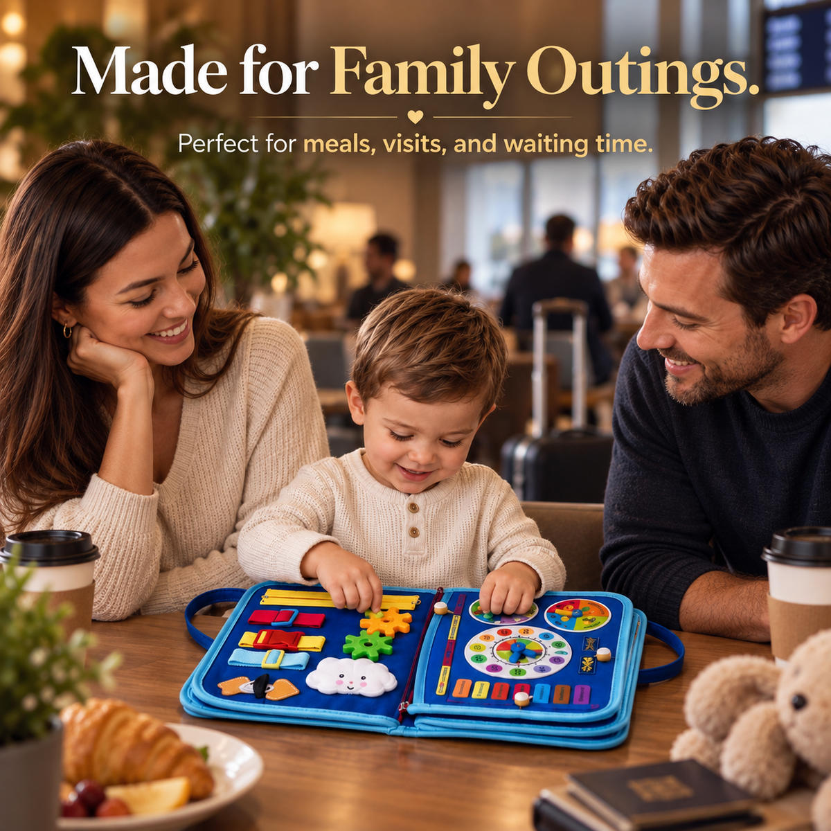 16-in-1 Montessori Busy Book with 8 Interactive Pages | Screen-Free Play for Curious Little Minds