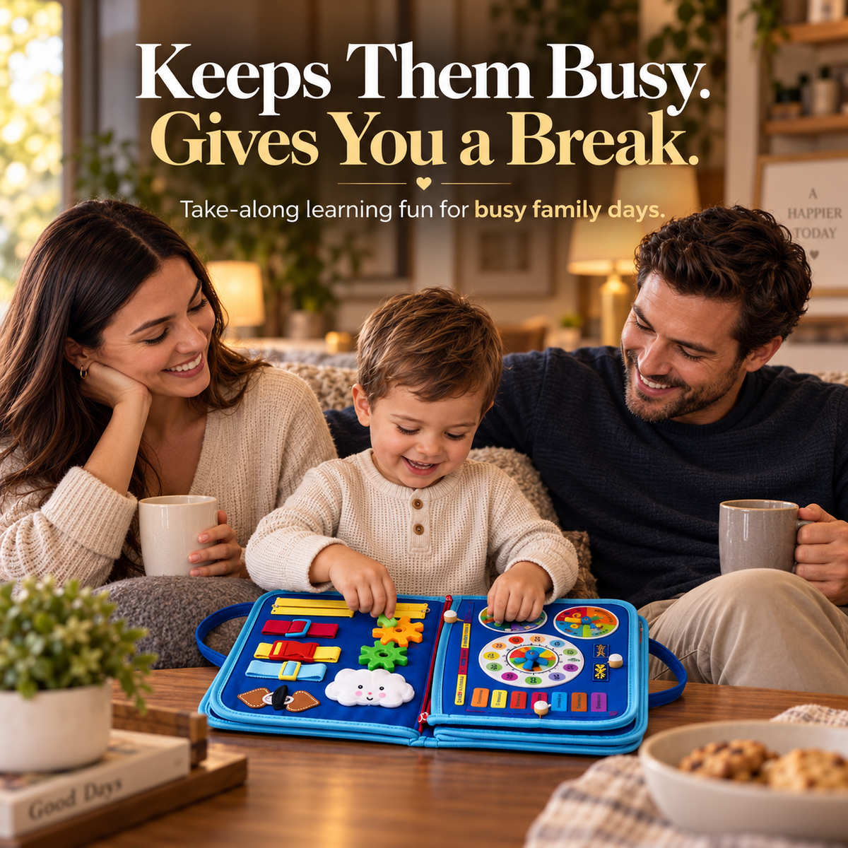 16-in-1 Montessori Busy Book with 8 Interactive Pages | Screen-Free Play for Curious Little Minds