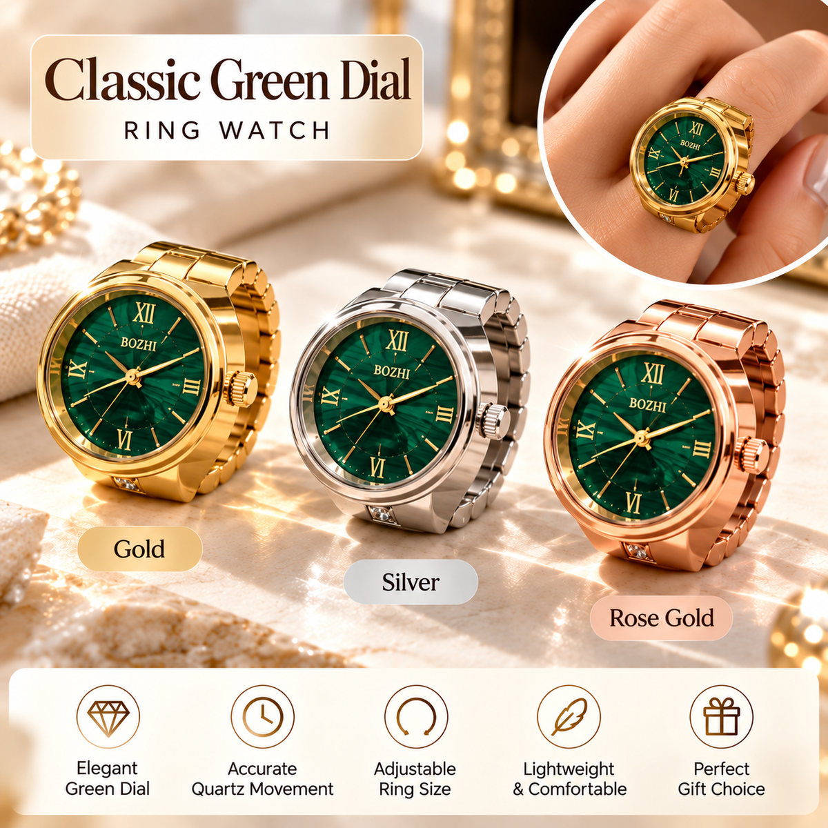 ✨ A Watch You Wear Like a Ring 💍 Find Your Perfect Combination 4 Signature Styles. 3 Elegant Colors. Endless Ways to Mix & Match.