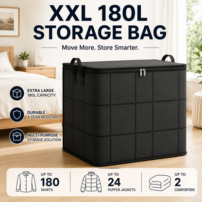🏠XXL 180L Storage Bag — Extra-Large Home & Moving Organizer🔥