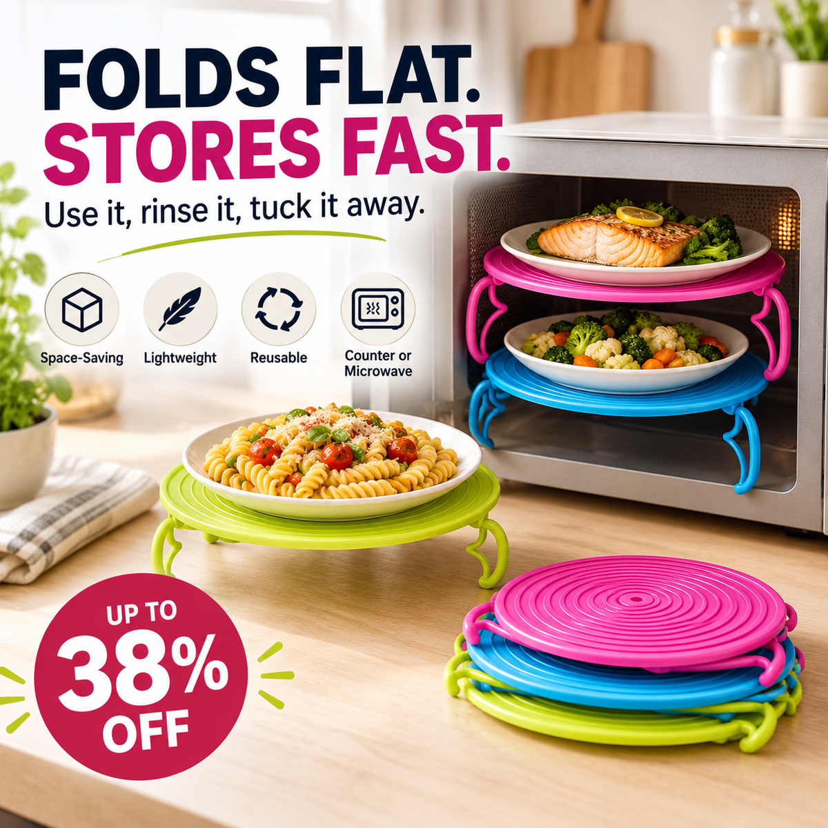 📢Stop Reheating One Plate at a Time — Heat Two at Once.