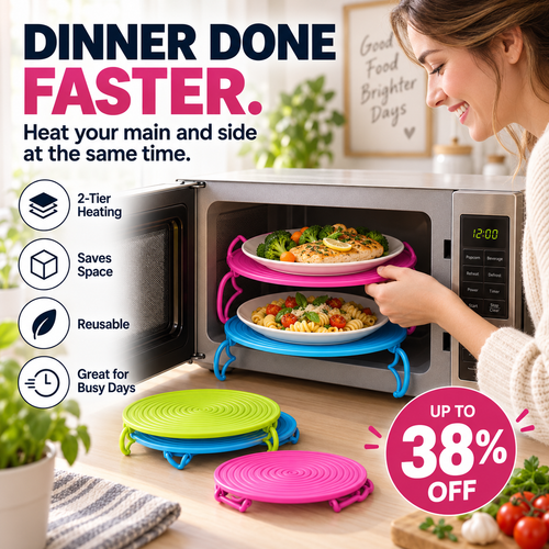 📢Stop Reheating One Plate at a Time — Heat Two at Once.