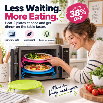 📢Stop Reheating One Plate at a Time — Heat Two at Once.