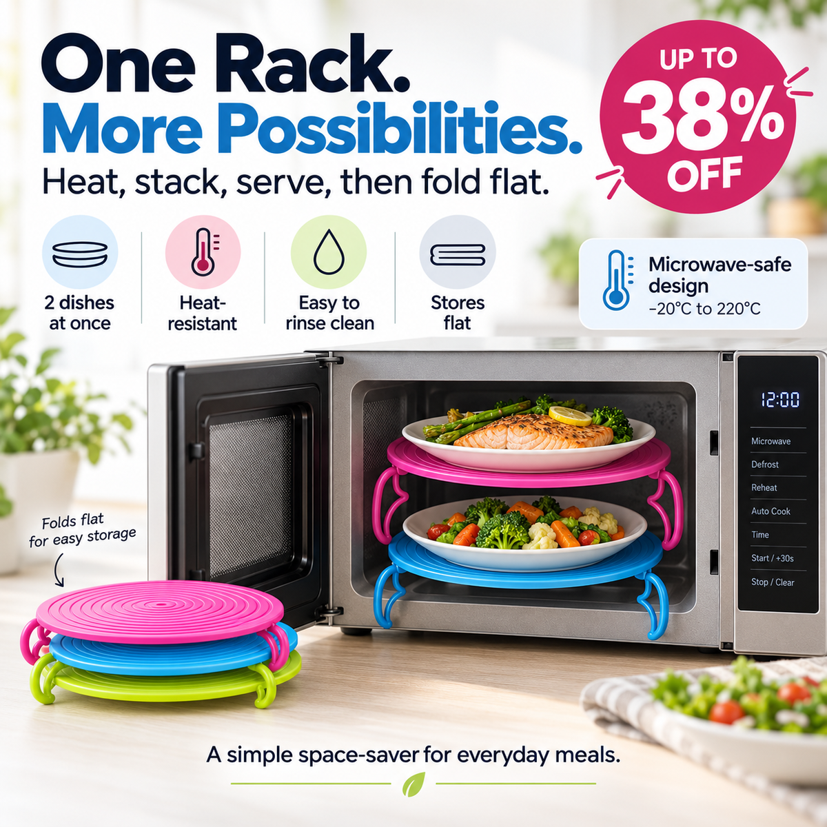 📢Stop Reheating One Plate at a Time — Heat Two at Once.