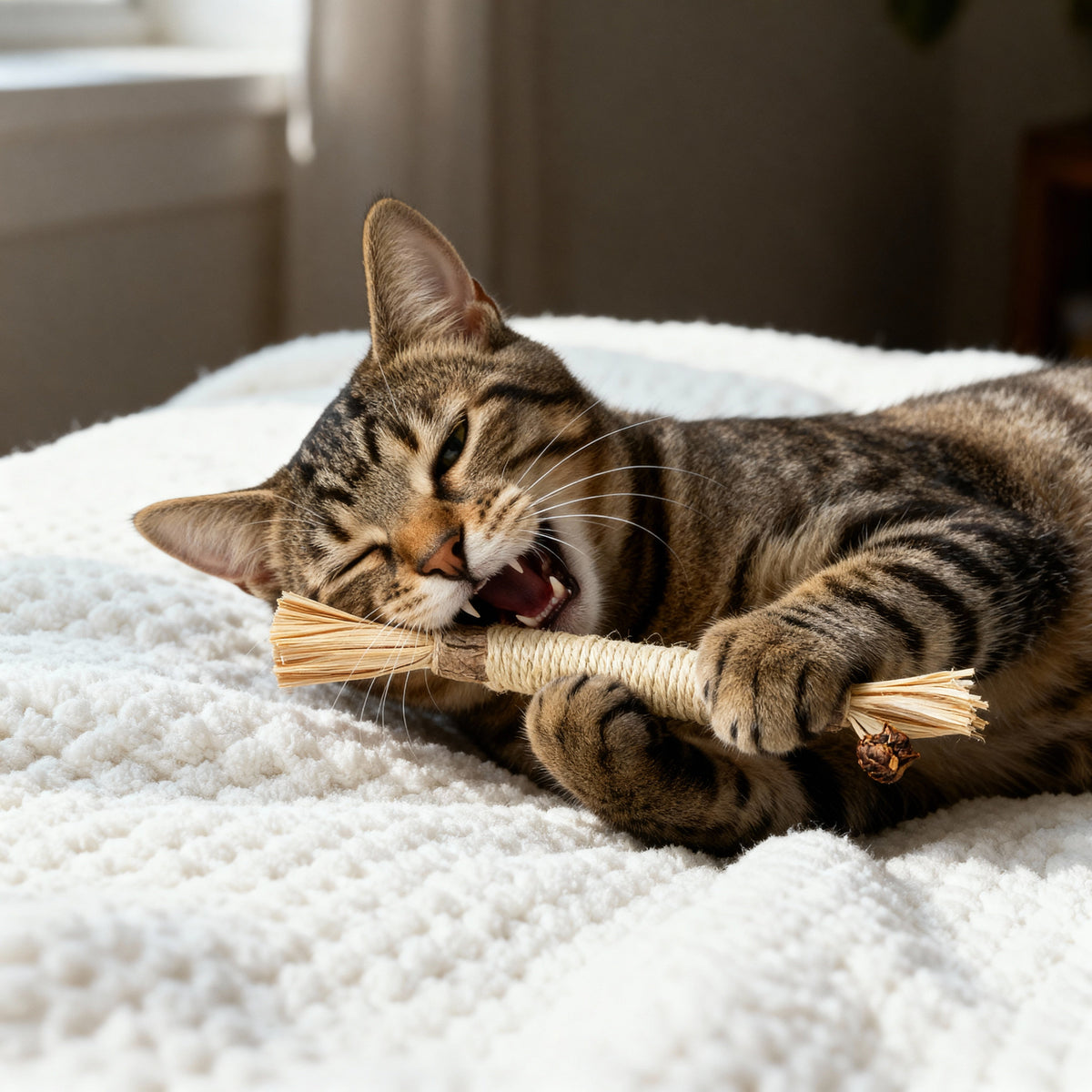 😻 More Happy Chews, More Playtime!  Give your cat a naturally engaging way to chew, play, and stay entertained.