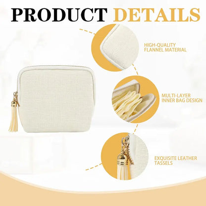 💎 Luxe Velvet Travel Jewelry Organizer – 5-Compartment Tangle-Free Storage Bag with Secure Tassel Zipper ✨