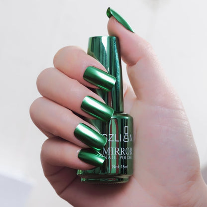 Metallic Mirror Nail Polish – High-Shine Chrome Finish, No UV Needed 🎁 Buy 1 Get 1 FREE ✨ Mirror-Like Shine · ⚡ Fast Air-Dry · 💡 No UV Lamp · 🎨 12 Luxe Shades