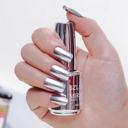 Metallic Mirror Nail Polish – High-Shine Chrome Finish, No UV Needed 🎁 Buy 1 Get 1 FREE ✨ Mirror-Like Shine · ⚡ Fast Air-Dry · 💡 No UV Lamp · 🎨 12 Luxe Shades