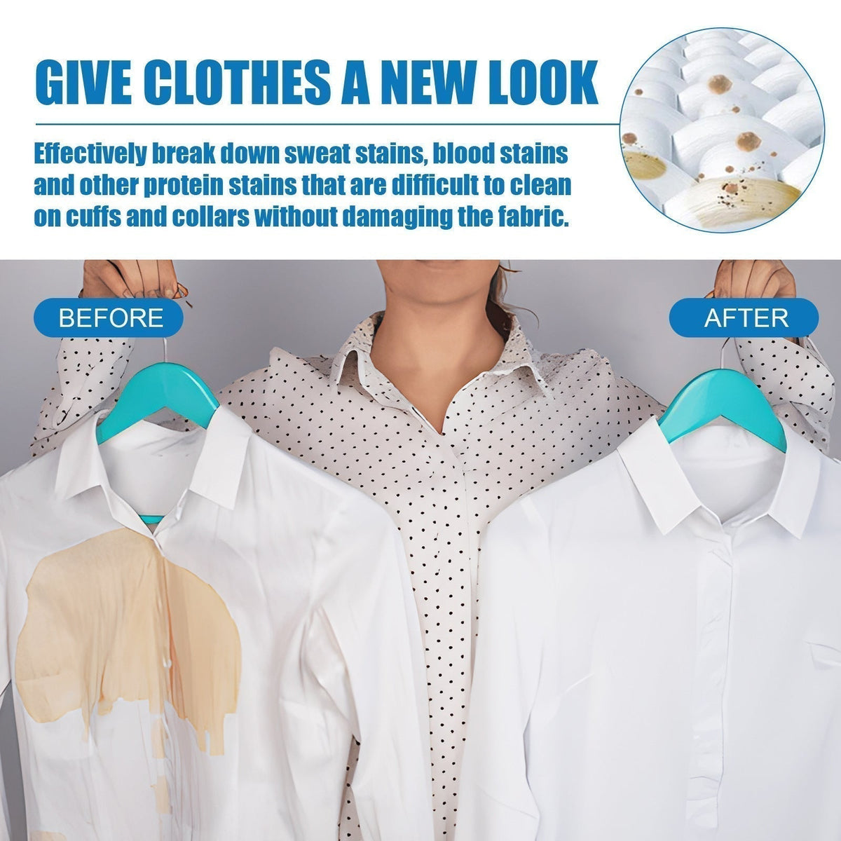 Spills happen. Scrubbing shouldn't. 🧺✨ Spray stains before washing to help tackle food, grease, collars, cuffs, and everyday messes—fast and easy.
