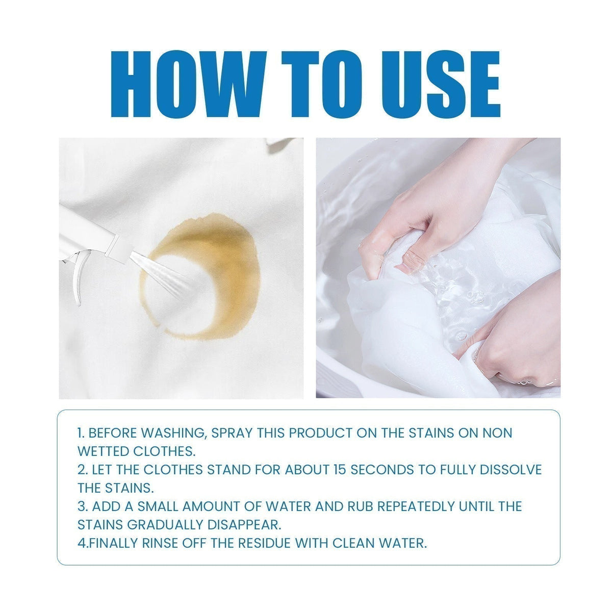 Spills happen. Scrubbing shouldn't. 🧺✨ Spray stains before washing to help tackle food, grease, collars, cuffs, and everyday messes—fast and easy.