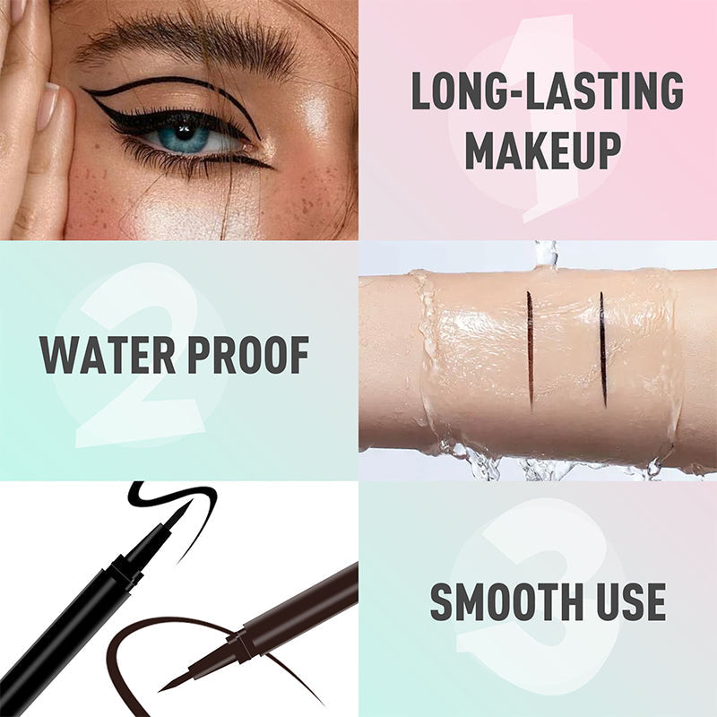 🥳2026 HOT SALE🥳💞50K+ SOLD!👁️💧 BUY 2 GET 1 FREE! Waterproof Liquid Eyeliner – Ultra‑fine tip, fast‑drying, 12H wear. No smudge, no fade. Gentle on eyes. 🖌️✨