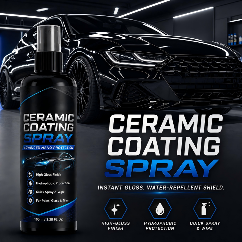 🚗✨ Nano Ceramic Coating Spray – Hydrophobic Protection & Deep Mirror Shine