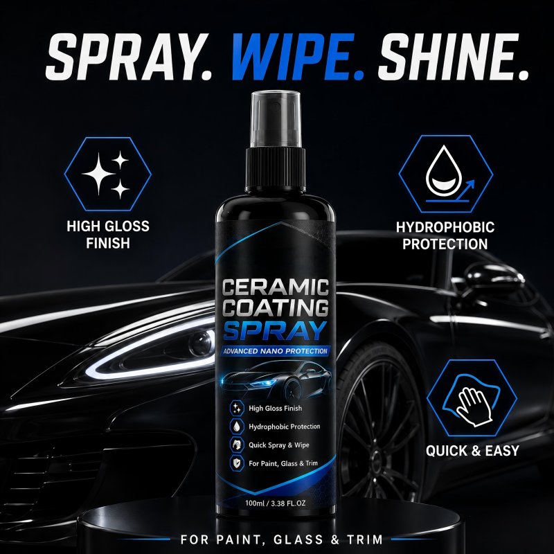 🚗✨ Nano Ceramic Coating Spray – Hydrophobic Protection & Deep Mirror Shine