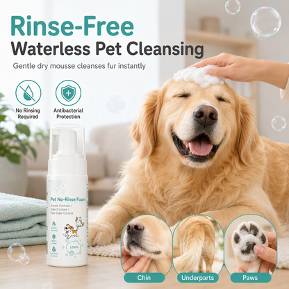 🐾 Save 75%! 🧼 No-Rinse Pet Cleansing Foam – For cats & dogs ✨