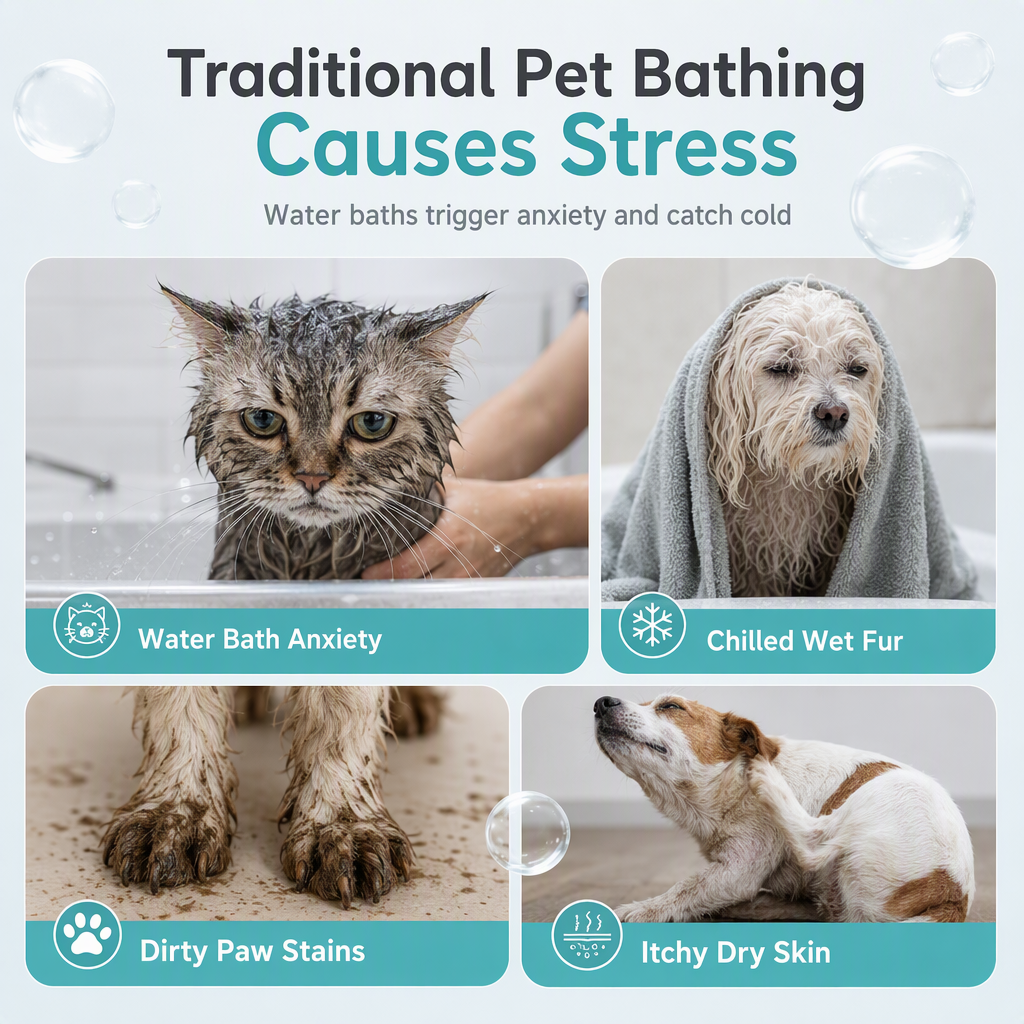 🐾 Save 75%! 🧼 No-Rinse Pet Cleansing Foam – For cats & dogs ✨