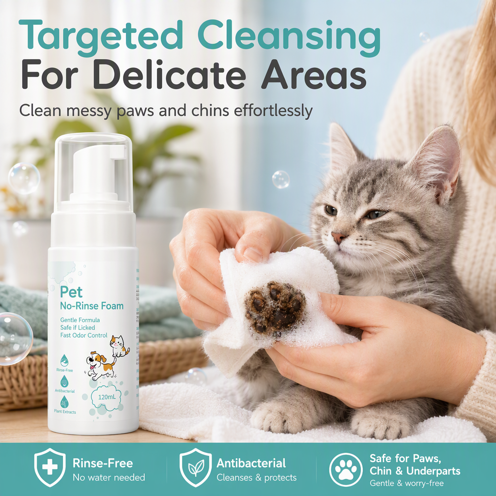 🐾 Save 75%! 🧼 No-Rinse Pet Cleansing Foam – For cats & dogs ✨