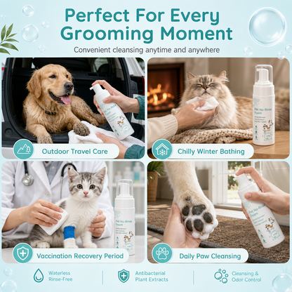 🐾 Save 75%! 🧼 No-Rinse Pet Cleansing Foam – For cats & dogs ✨